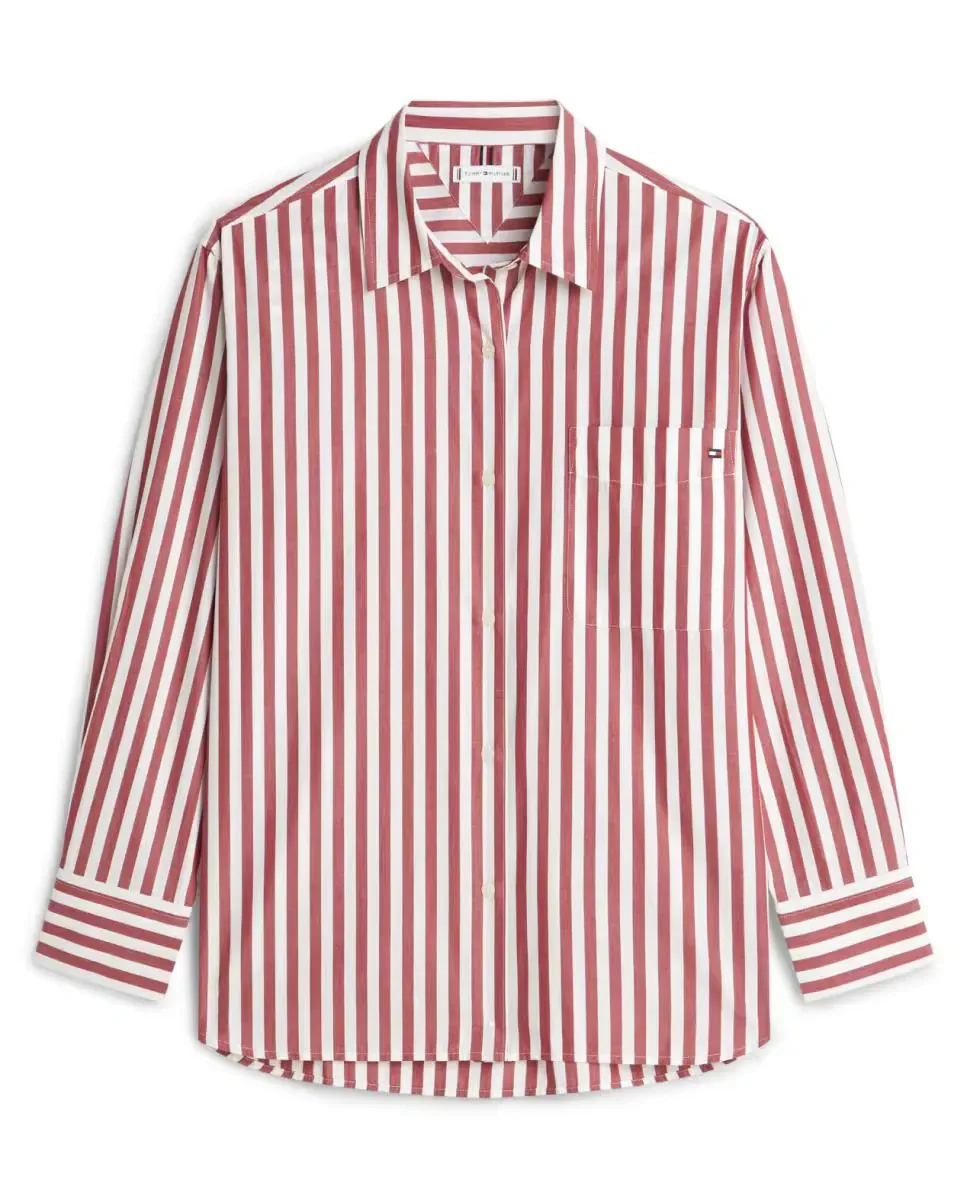 Женская рубашка с силуэтом relaxed Tommy Hilfiger, бордовый