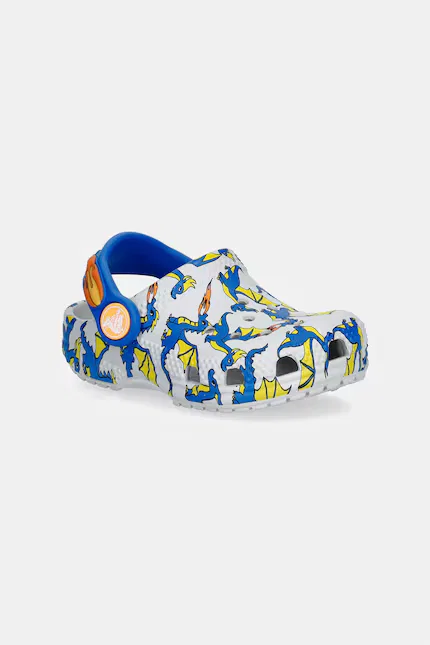 Шлепанцы детские с рисунком Classic Dragon Graphic Clog T Crocs, серый