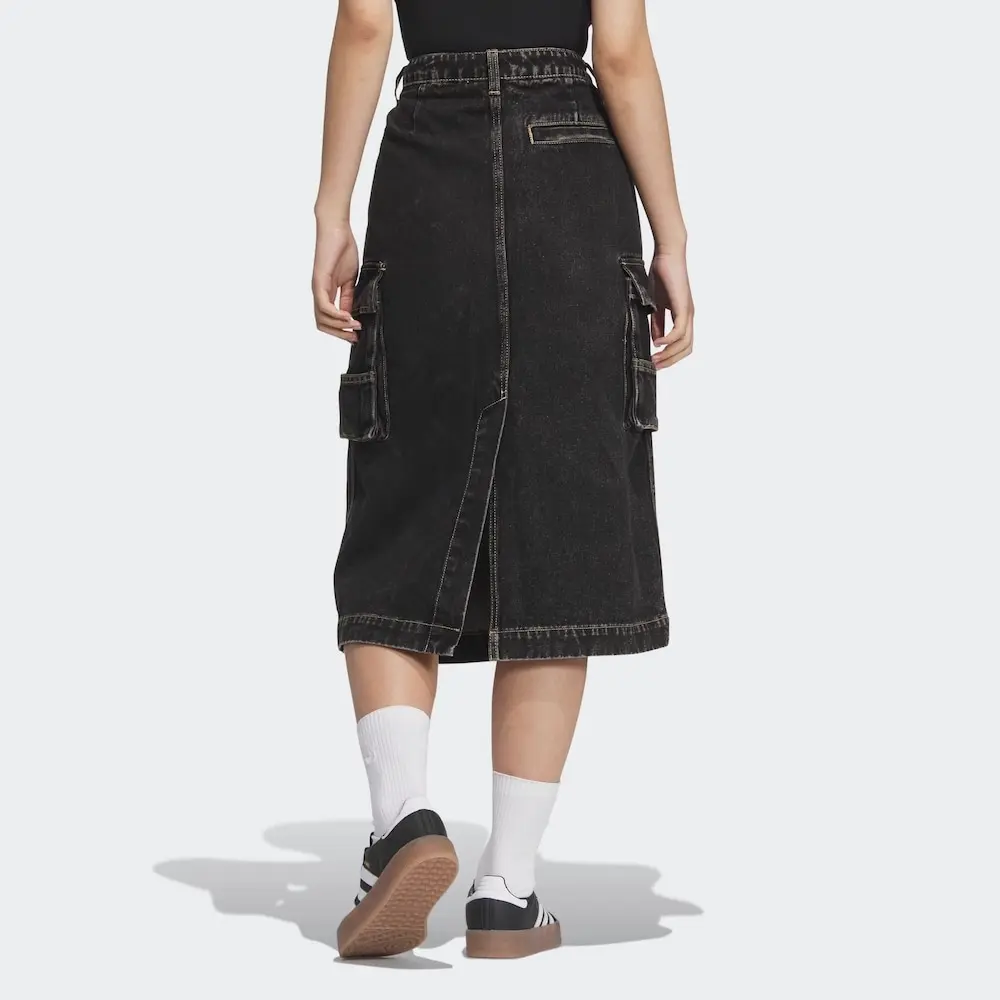Adidas Originals Джинсовая длинная юбка Women's Black — фото 4