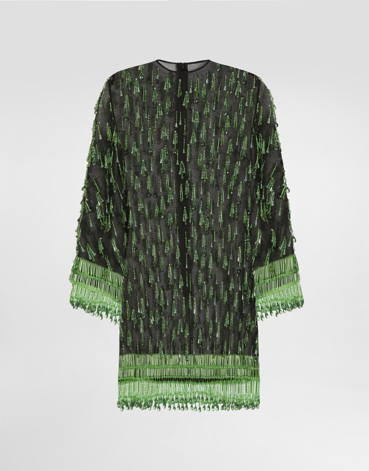 

Короткое расклешенное платье из органзы с вышивкой Dolce & Gabbana, мультиколор