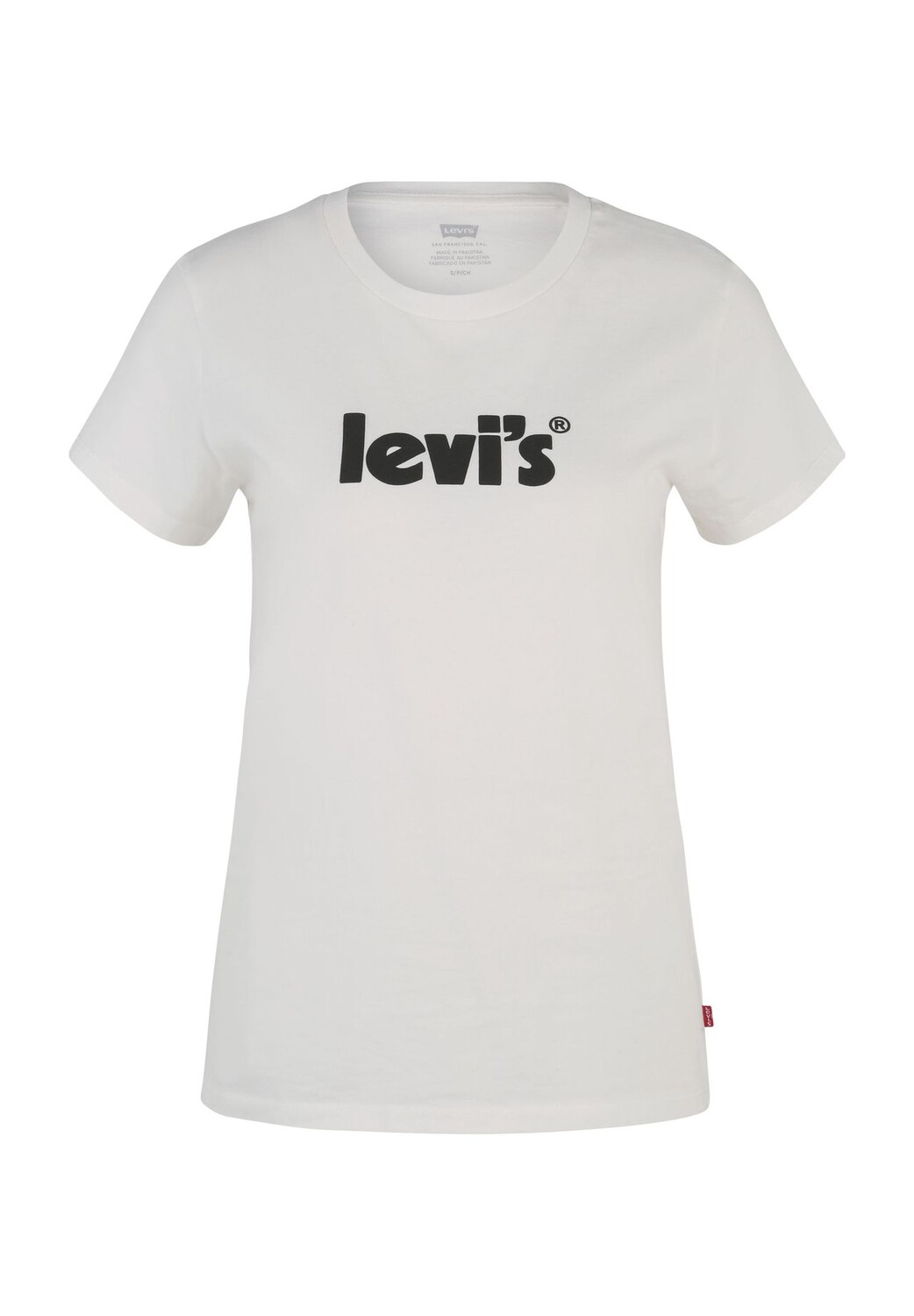 

Футболка с коротким рукавом, круглый вырез, однотонная, женская Levi's, кремовый