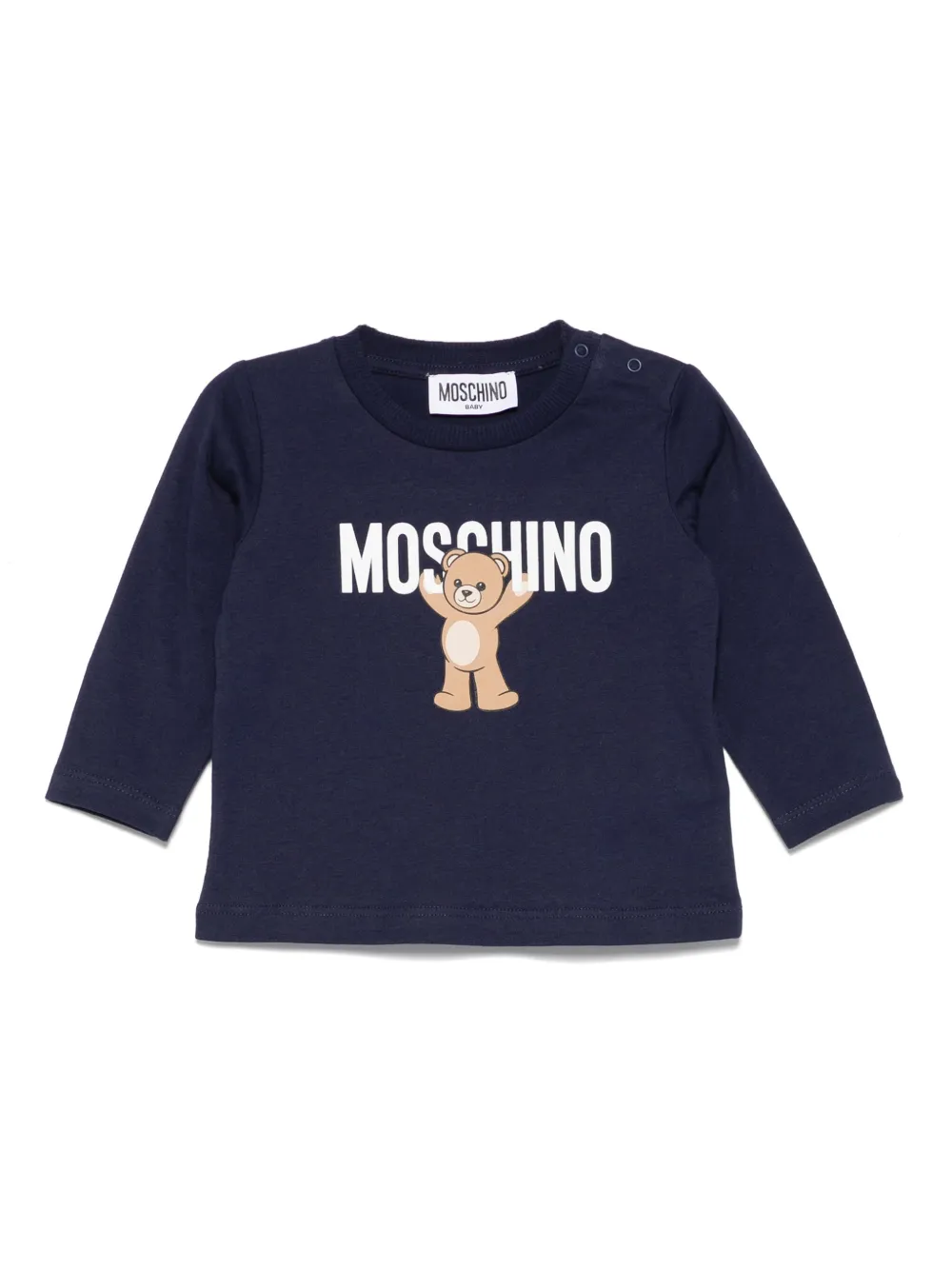 

Топ с длинными рукавами и принтом «тедди» Moschino Kids, синий
