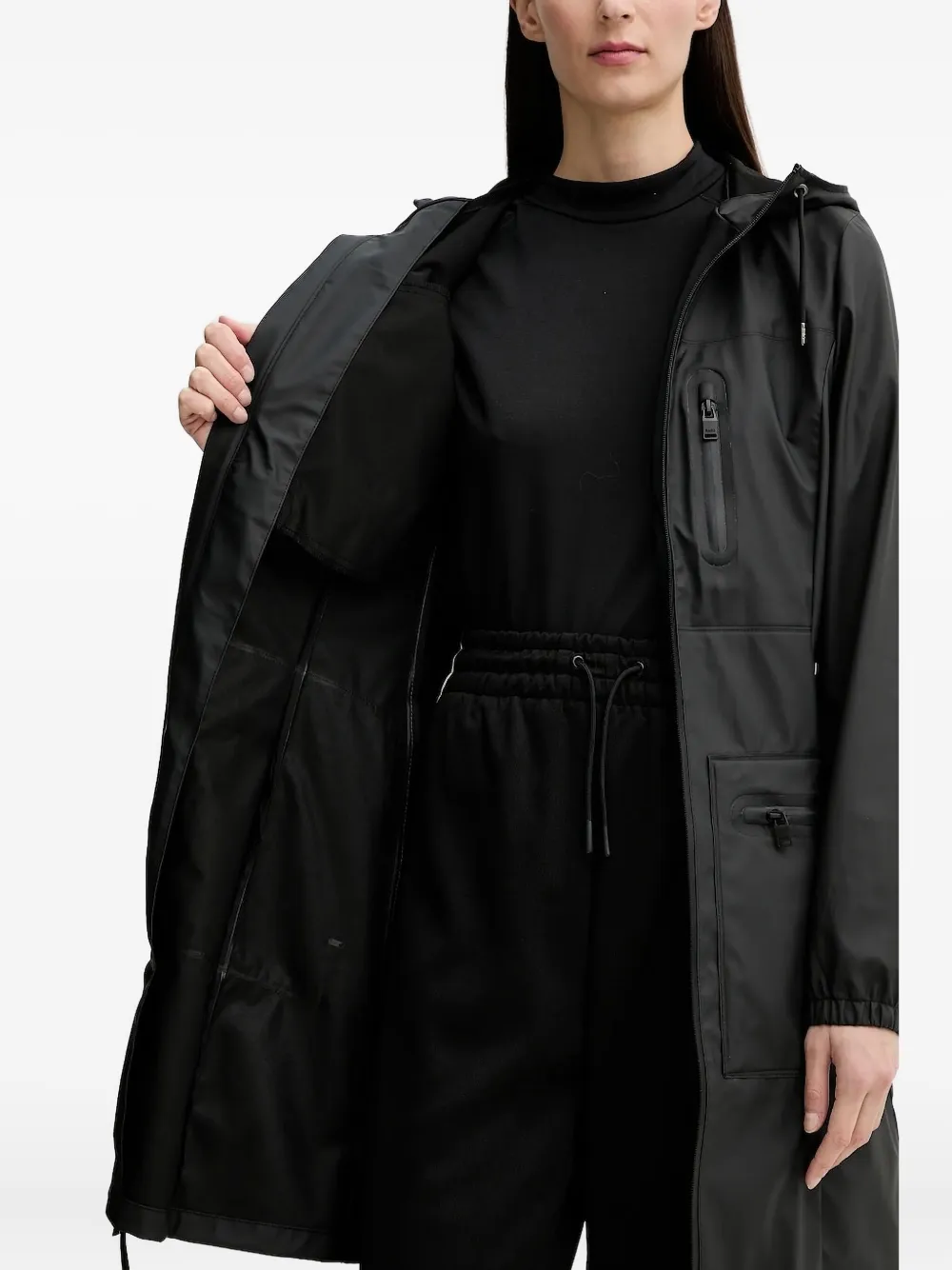 

Плащ с капюшоном Rains, черный