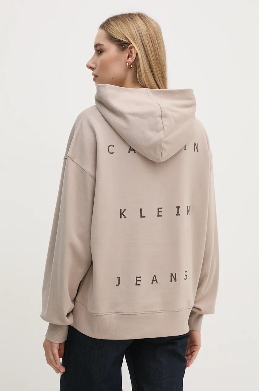 

Хлопковая толстовка Calvin Klein Jeans, бежевый