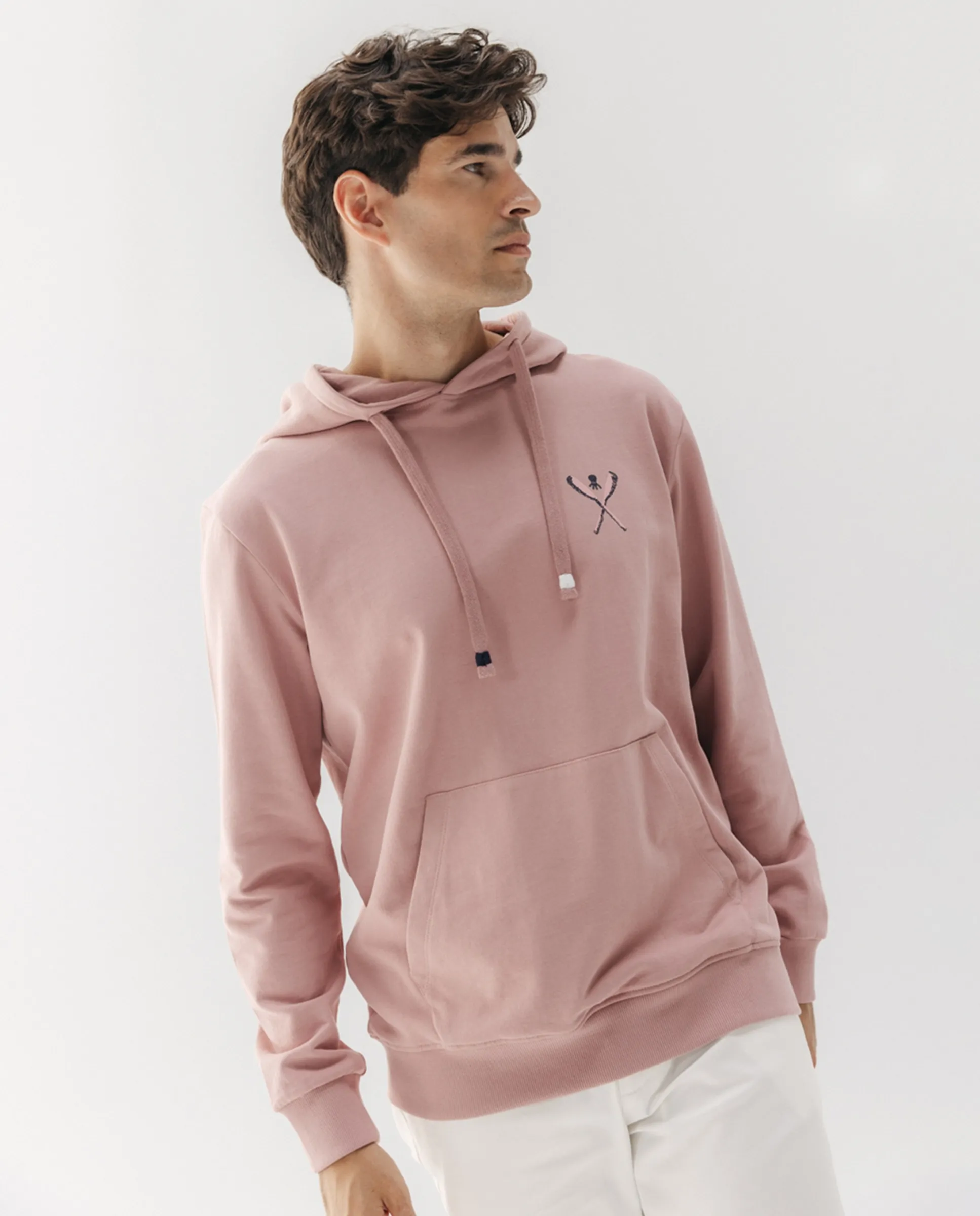 

Мужская толстовка с капюшоном и принтом на спине El Pulpo, розовый