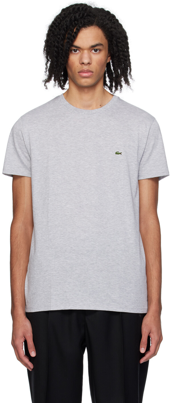 

Серая футболка с круглым вырезом Lacoste