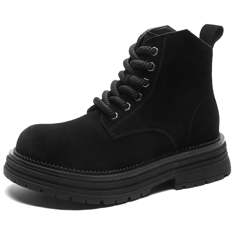 

V05 Женские ботинки Martin Unisex желто-зелено-черные, черные, на флисовой подкладке, цвет Black, Fleece-Lined[Women's]