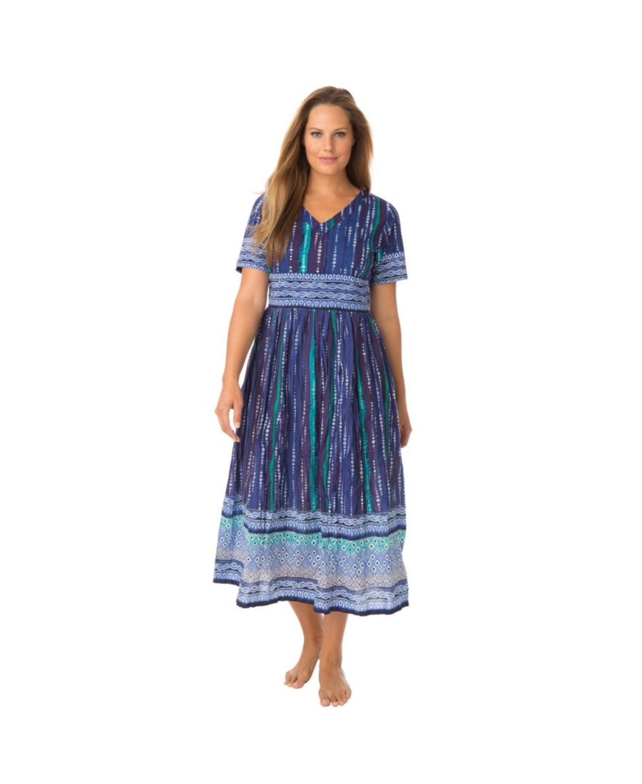 

Женский домашний комбинезон из жатого хлопка Only Neccessities Only Neccessities, Blue violet geo