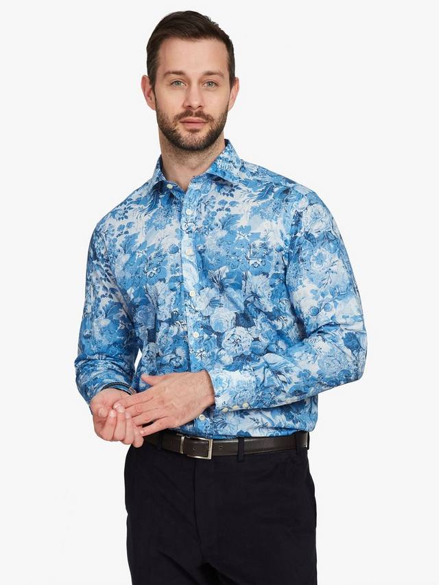 

Рубашка с длинными рукавами цвета parchment Simon Carter, Blue