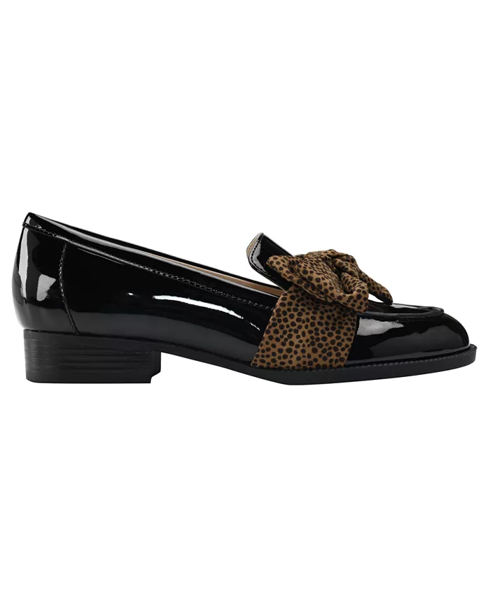 Женские лодочки Lindio Bow Slip-On с зауженным носком Bandolino, черный — фото 2