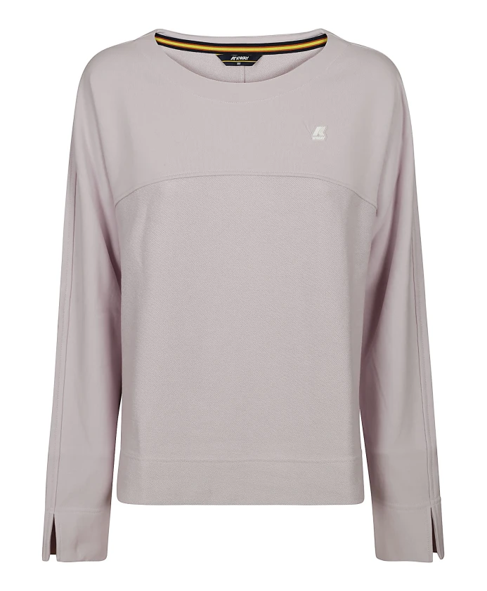 

Розовая хлопковая толстовка с разрезами на рукавах K-Way, розовый