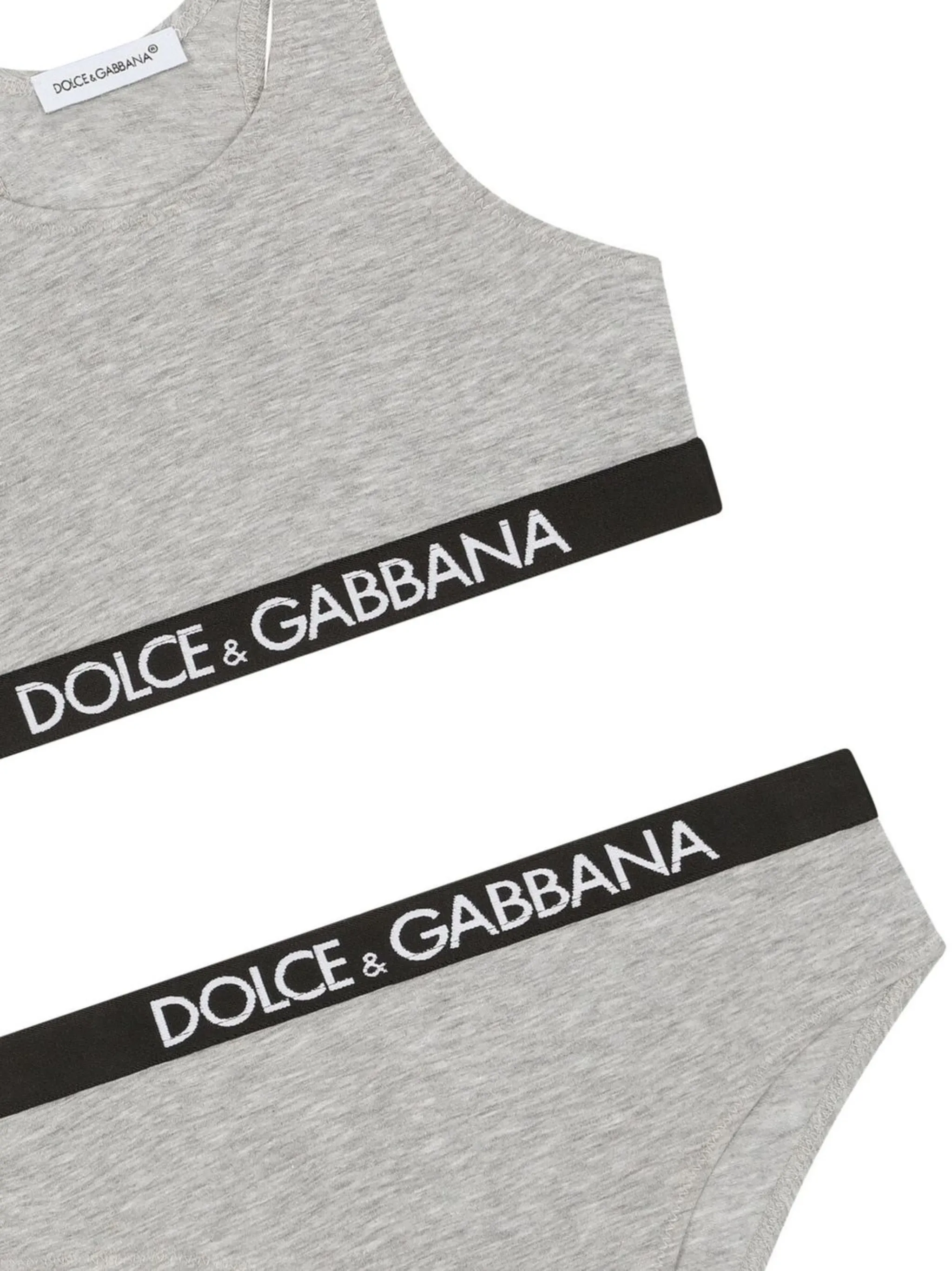 Комплект нижнего белья с логотипом Dolce & Gabbana Kids, серый — фото 3