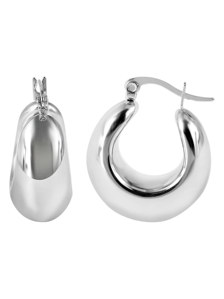 

Adeliás Женские серьги - Серьги-кольца из нержавеющей стали серебристого цвета