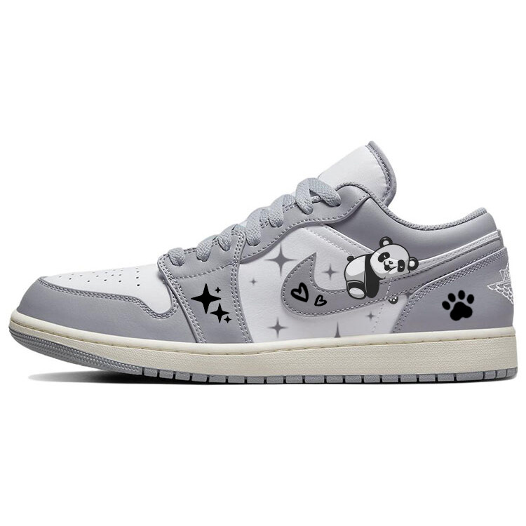 

Кроссовки Air Jordan 1 Vintage Basketball Shoes Men Low-top White/gray, серый