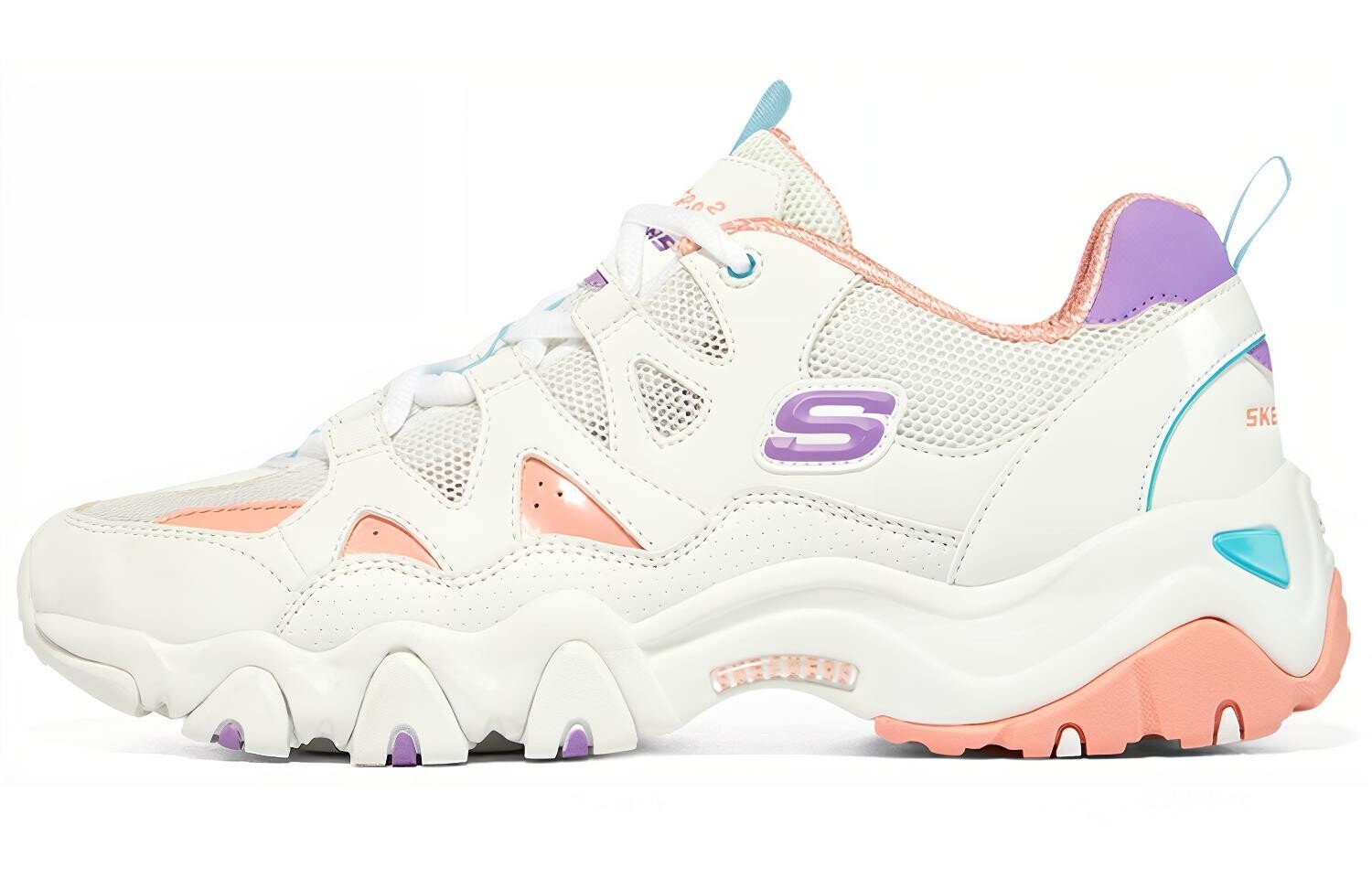 

Кроссовки женские D"LITES 2.0 Chunky с низким верхом, белые/розовые/фиолетовые Skechers, Розовый, Кроссовки женские D"LITES 2.0 Chunky с низким верхом, белые/розовые/фиолетовые Skechers