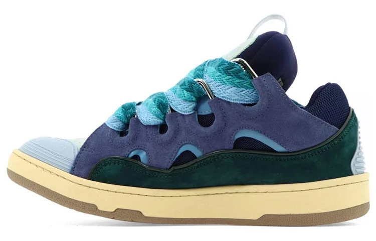 Кроссовки кожаные Lanvin Original Shoe Box сине-фиолетовые
