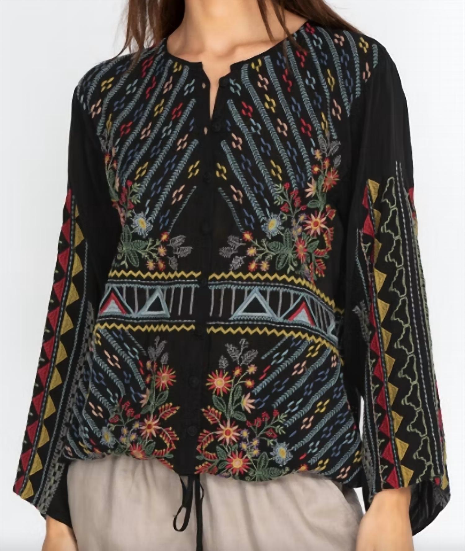 

Блузка Ezra в черном цвете Johnny Was