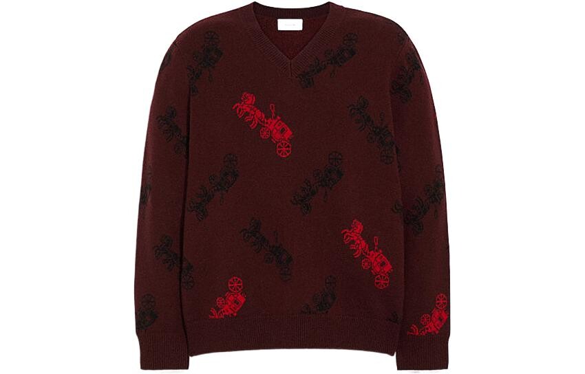 

COACH Мужской свитер, цвет Burgundy