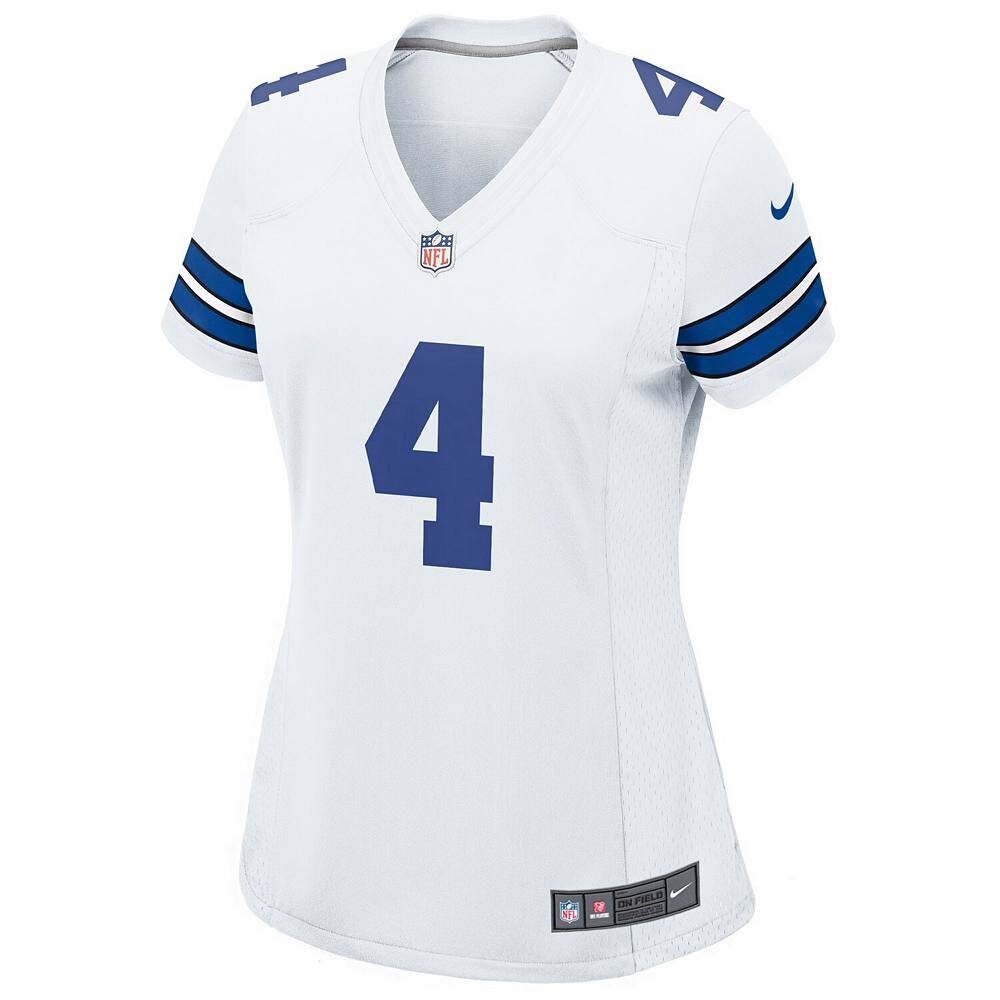 Женское белое джерси Nike Dak Prescott Dallas Cowboys Team Game, цвет Cow White — фото 3