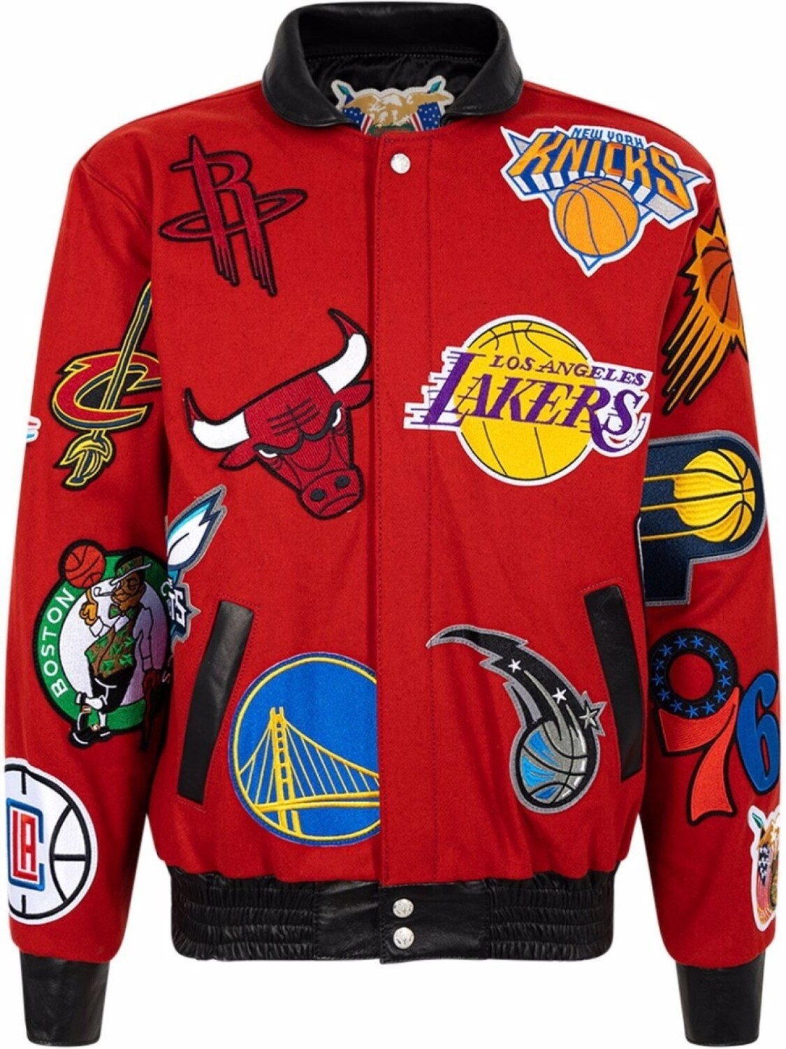 

Jeff Hamilton шерстяная куртка Collage из коллаборации с NBA, красный