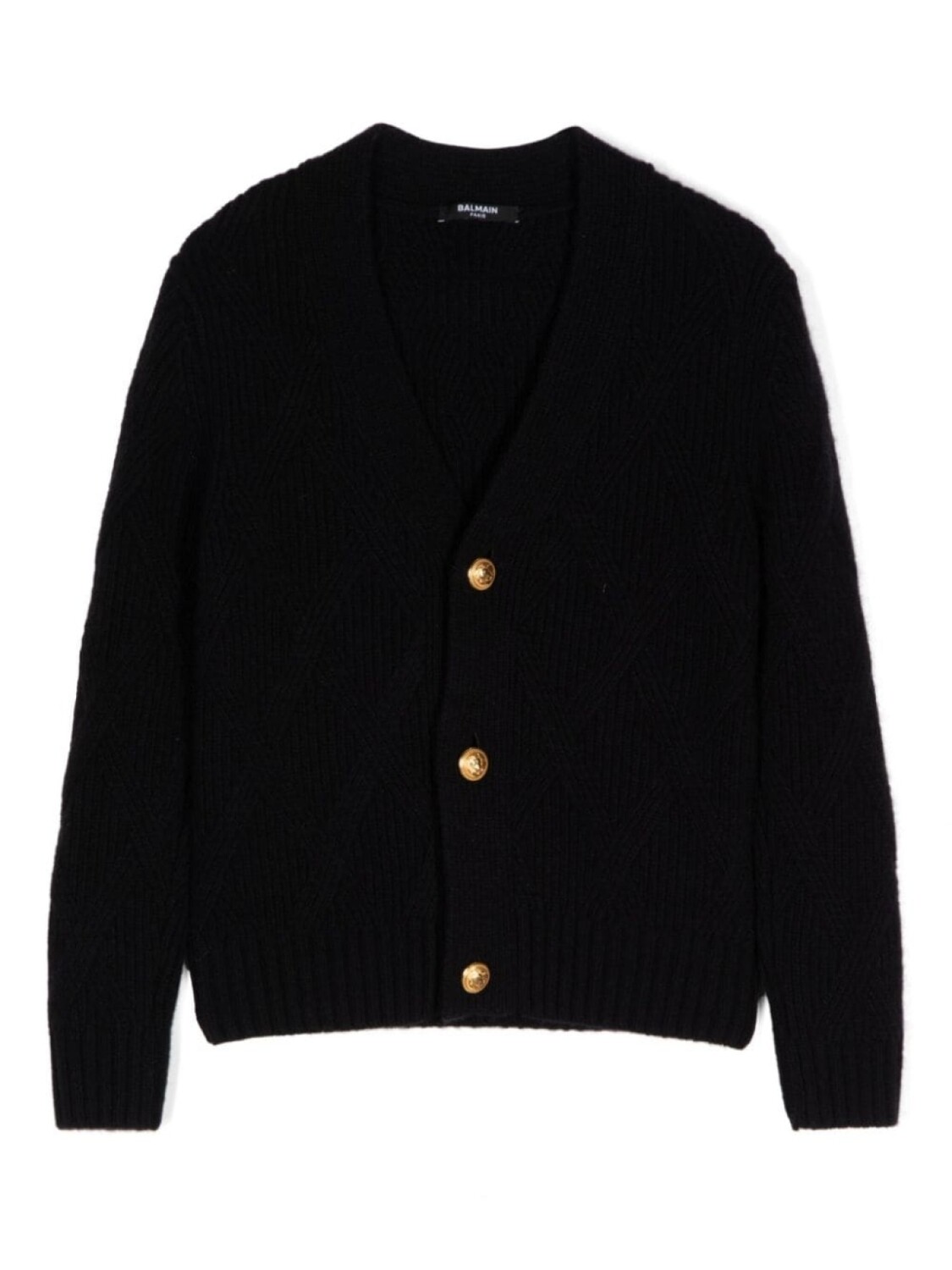 

Balmain Kids кардиган с аппликацией логотипа, черный