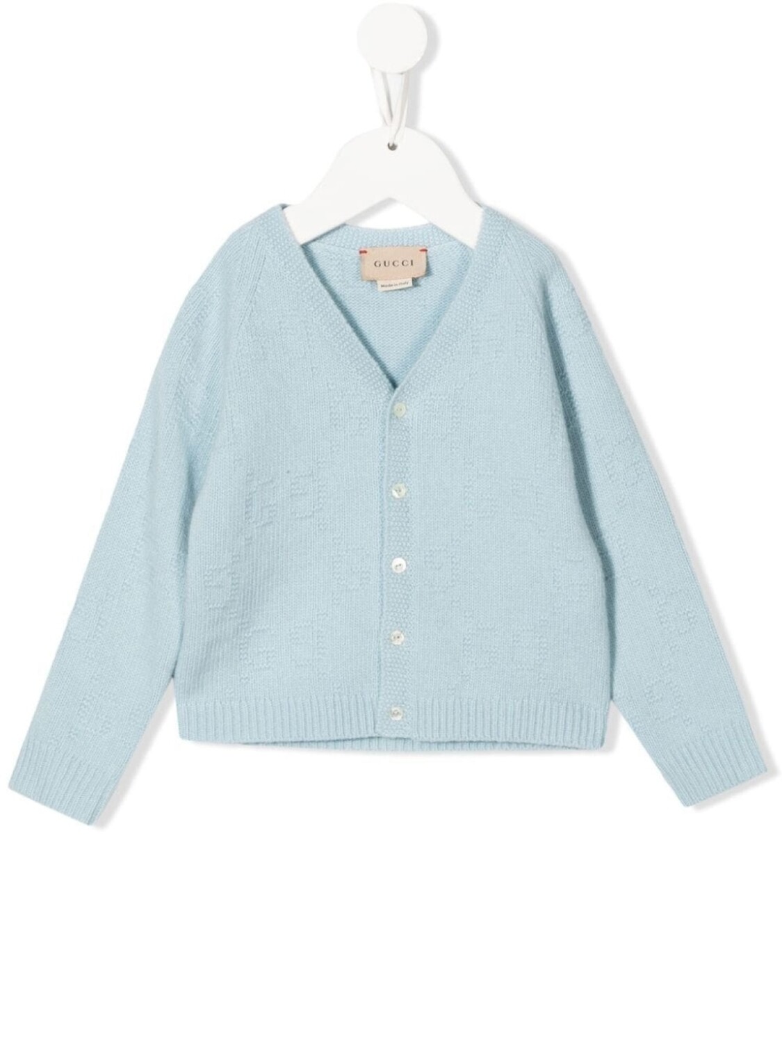 

Gucci Kids шерстяной кардиган на пуговицах с логотипом GG, синий