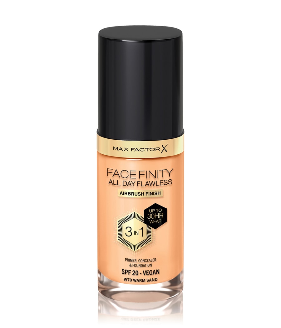 

Жидкая основа Max Factor Facefinity All Day Flawless Make-up, Nr. 70. Warm Sand, 30 ml