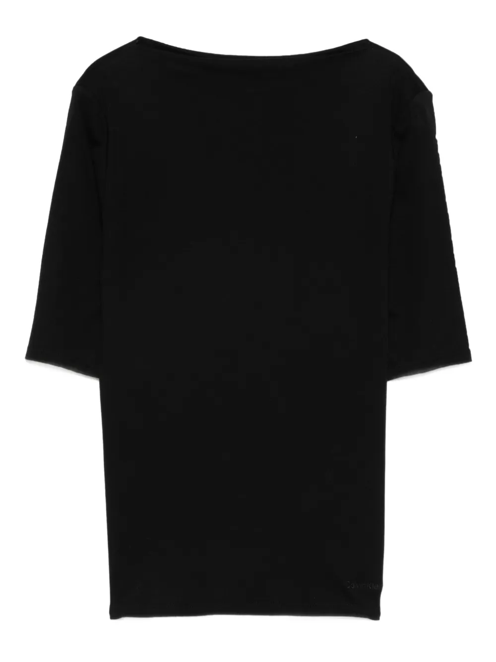 

Топ с вырезом-лодочкой и короткими рукавами Calvin Klein, черный