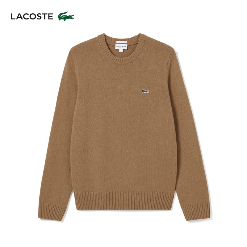 

Свитер кашемировый Lacoste с круглым вырезом, хаки