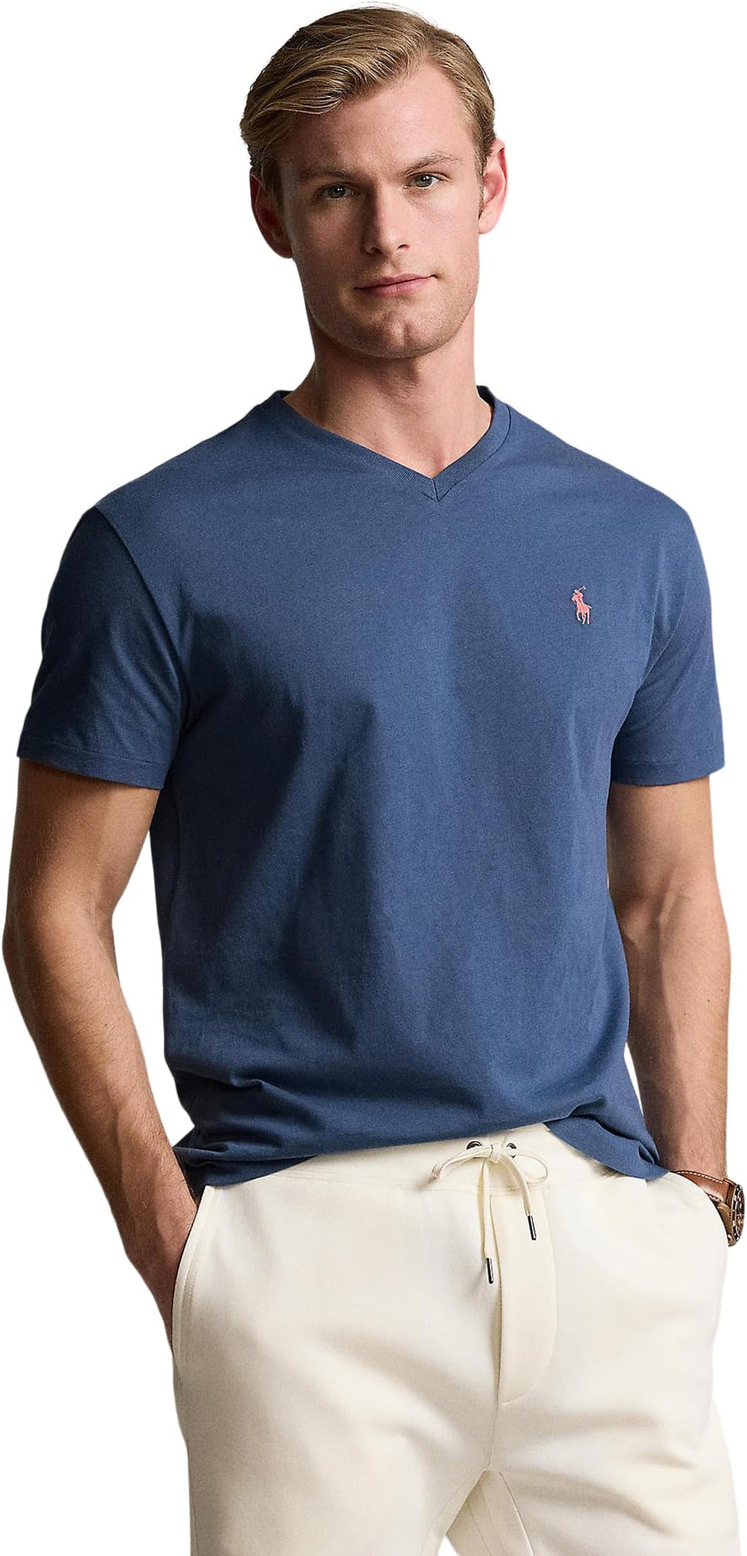 

Футболка Polo Ralph Lauren Classic Fit Jersey V-Neck T-Shirt, цвет Clancy Blue