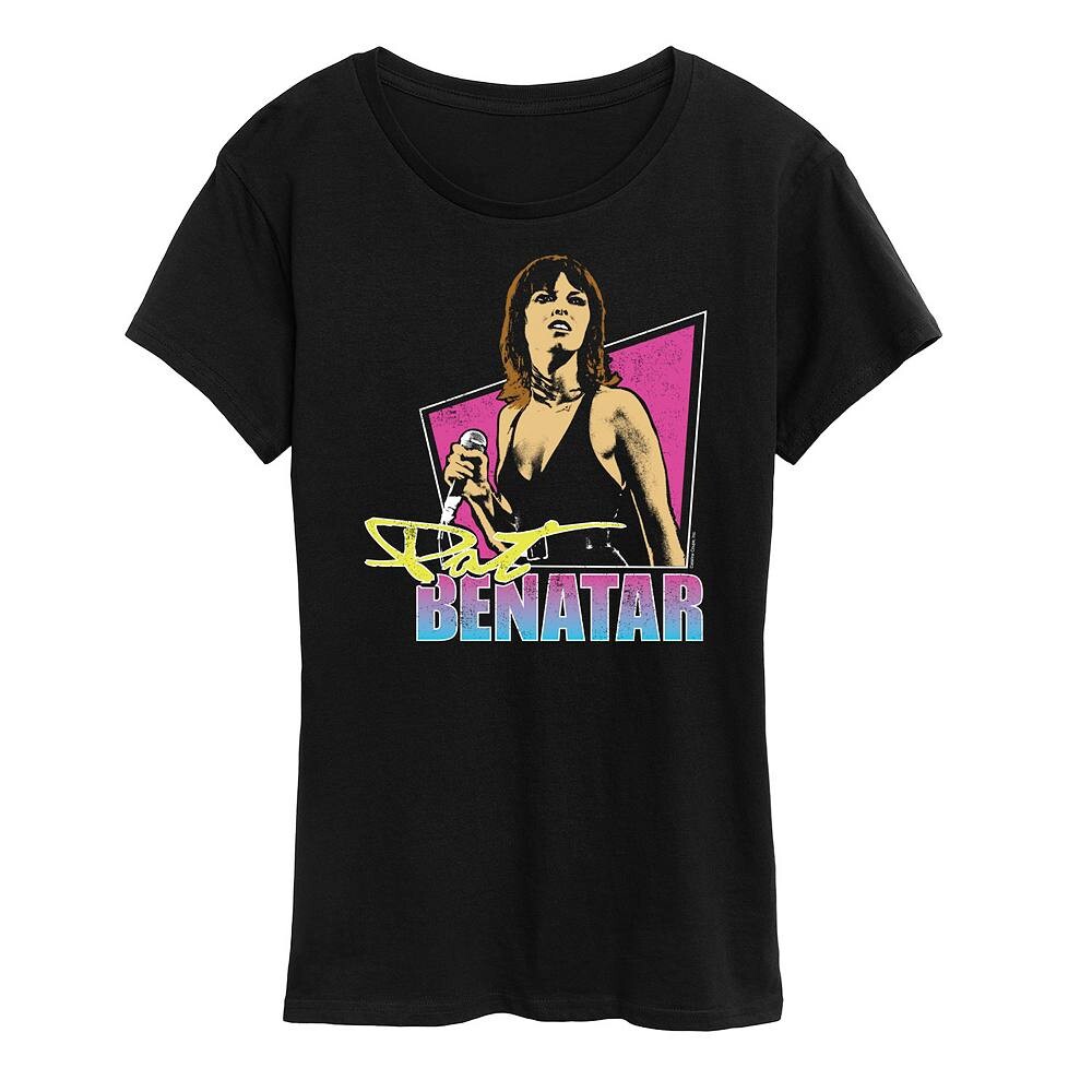

Женская футболка с рисунком Pat Benatar Cameo Licensed Character, черный