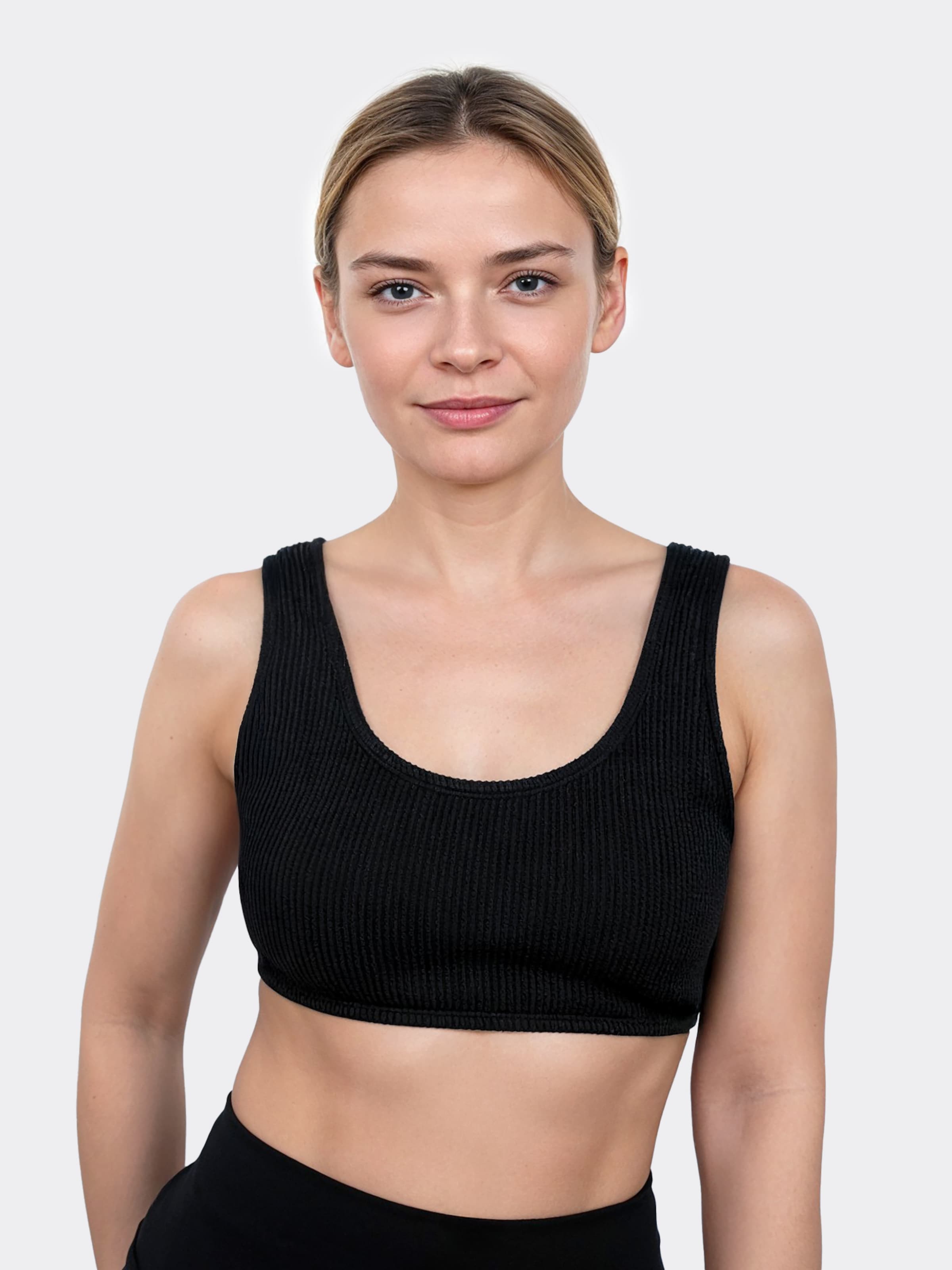 

MYLILY Бралетте топ для бикини 'Bustier Bikini Oberteil | Crinkle' в черном цвете