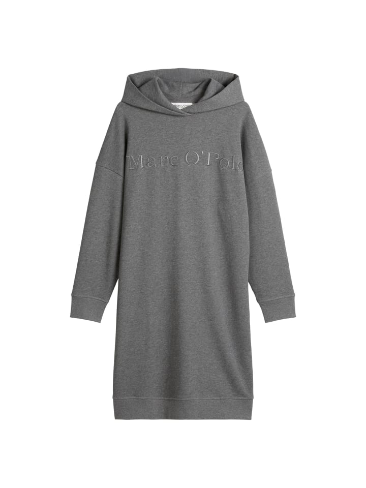 

Marc O'Polo Платье-худи с логотипом, свободный крой, теплый гранитный оттенок