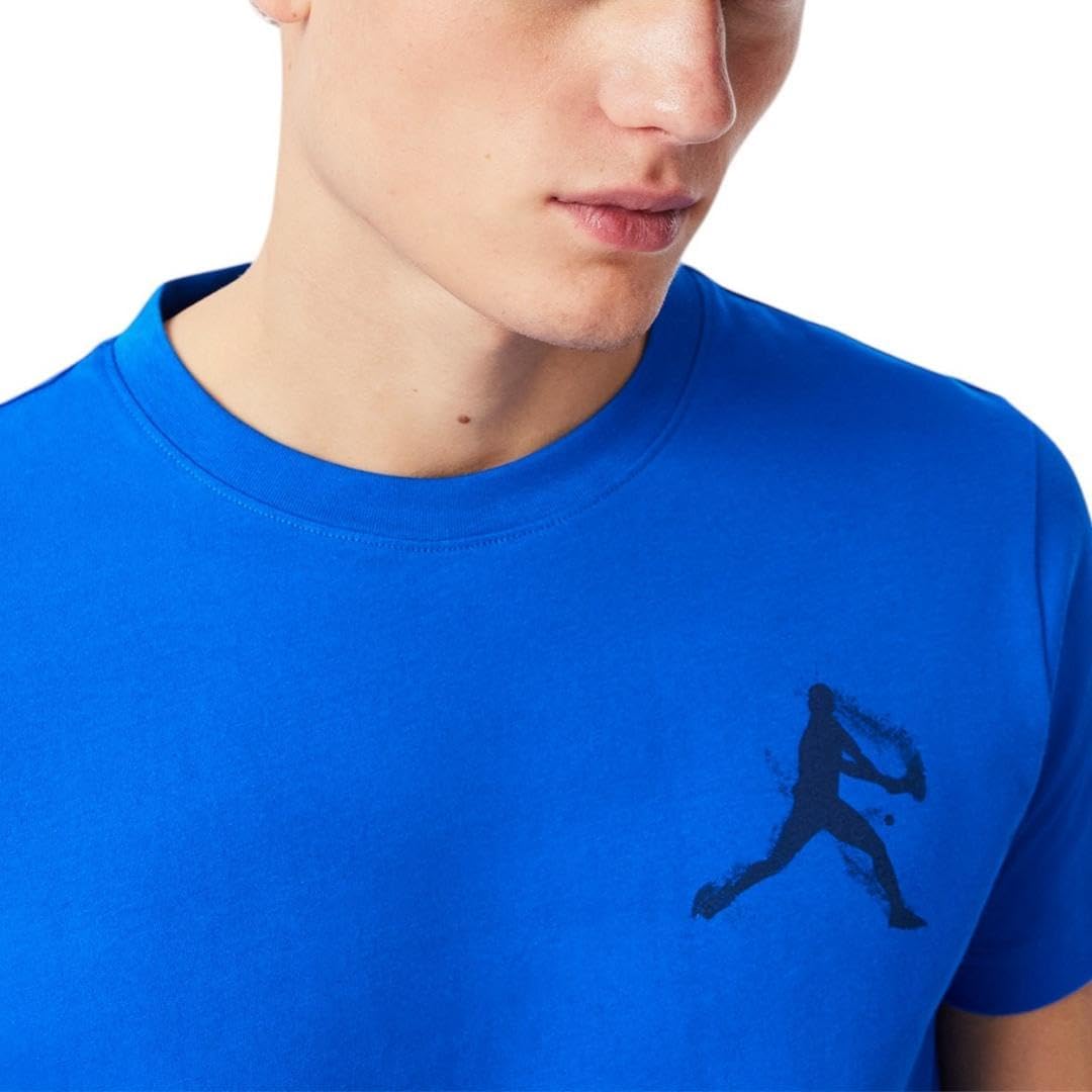 Футболка Lacoste, мужская, спортивная теннисная коллекция с участием Новака Джоковича, синий/темно-синий — фото 2