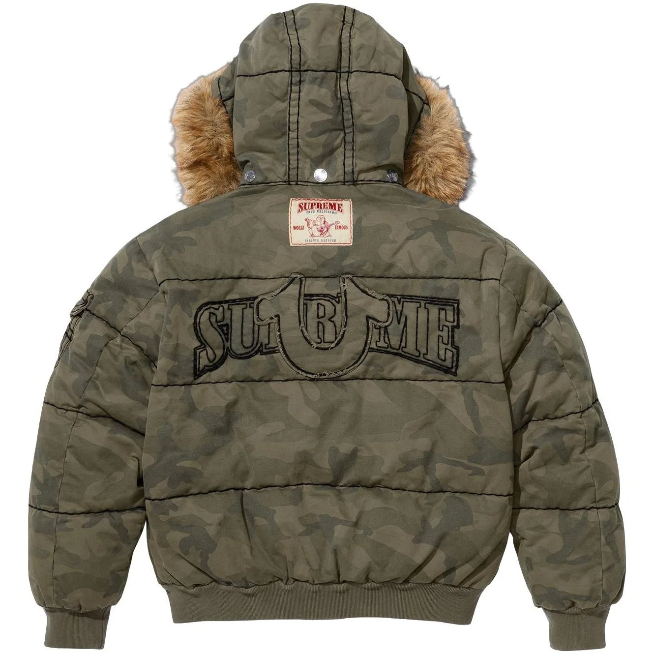 Куртка пуховик TRUE RELIGION FW25 WEEK13 Supreme, Camouflage Green — фото 3