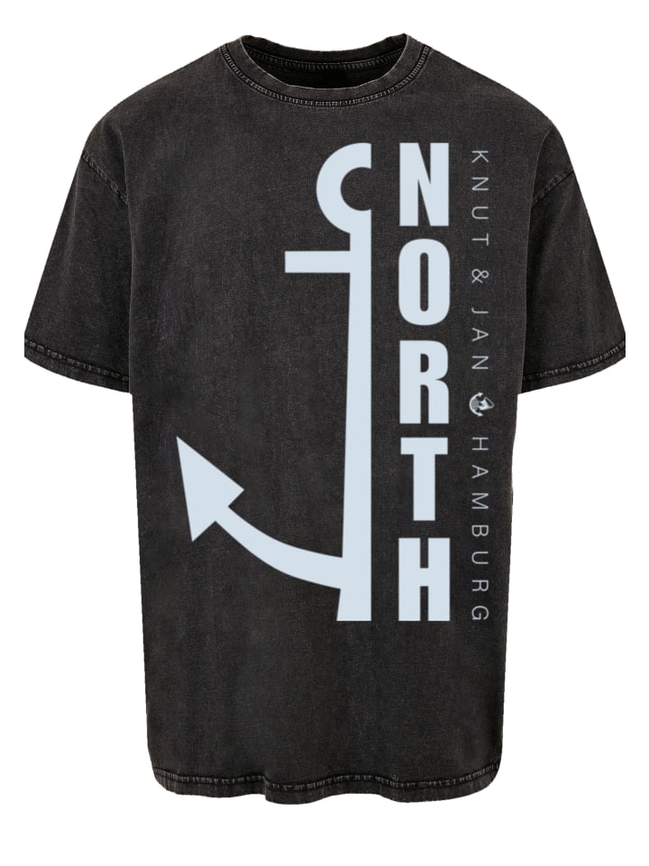 

F4NT4STIC Футболка большого размера North Anker Knut & Jan Hamburg, синяя, черная, Черный, F4NT4STIC Футболка большого размера North Anker Knut & Jan Hamburg, синяя, черная