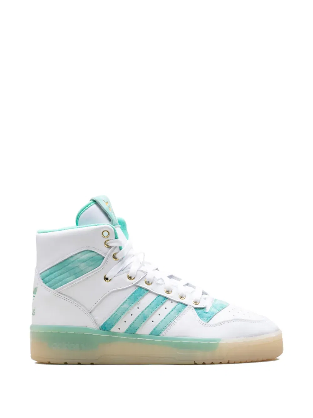 Соперничающие кроссовки "бело-зеленого цвета" Adidas