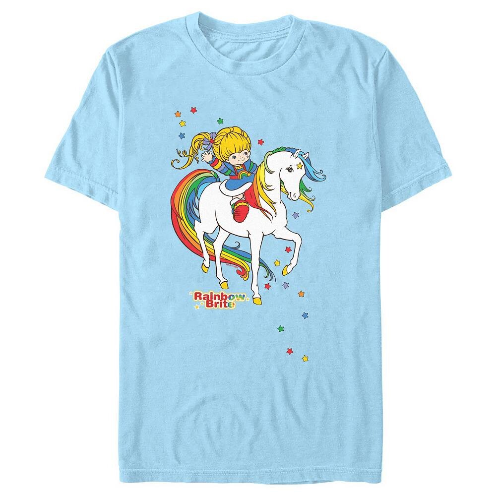

Мужская футболка с рисунком Rainbow Brite Riding Starlite Licensed Character, цвет Light Blue