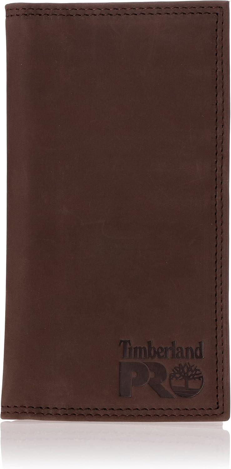 

Timberland PRO мужской кожаный длинный бифолд Rodeo кошелек с RFID, Dark Brown