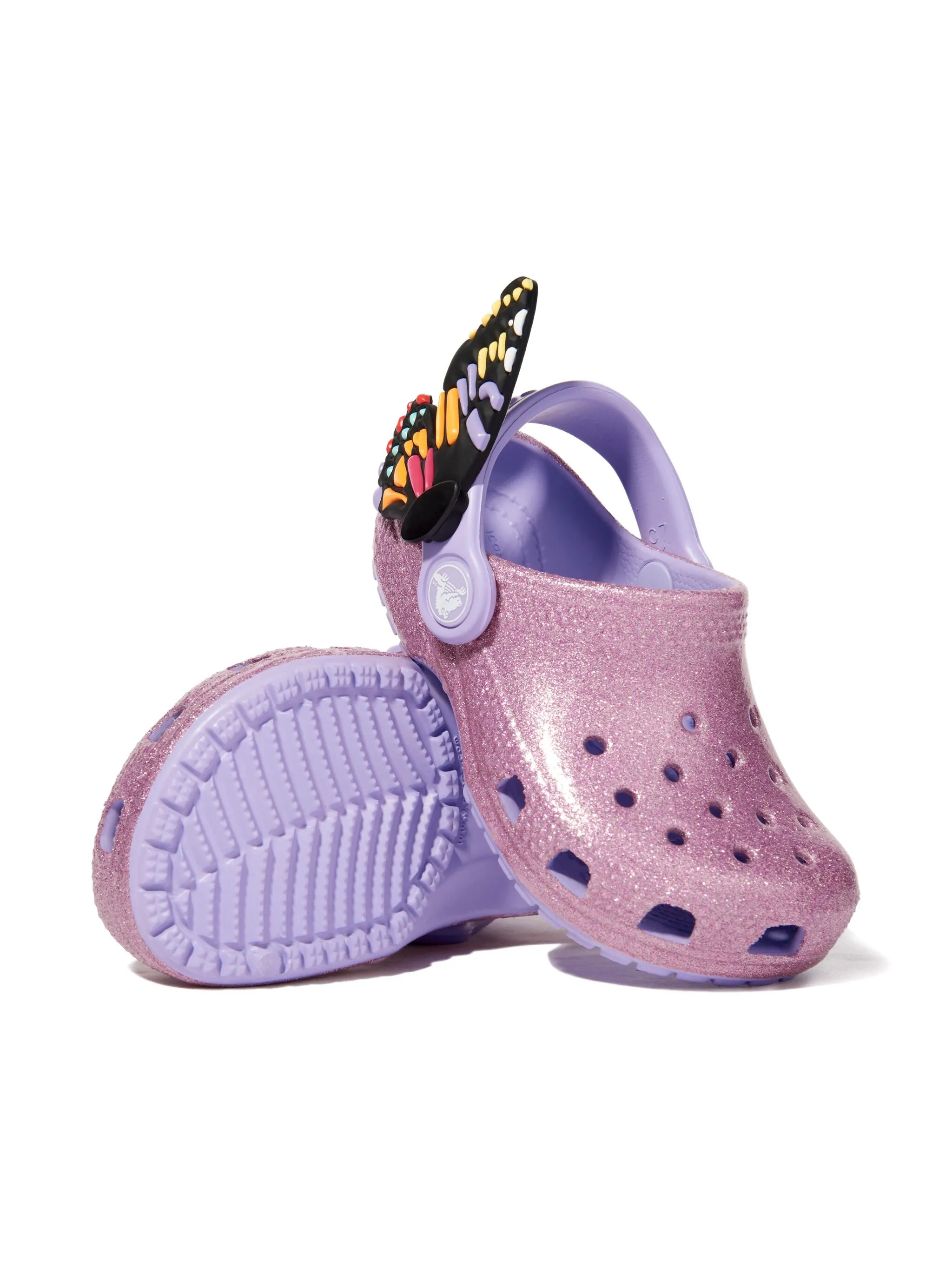 Сандалии с блестками Crocs Kids, розовый — фото 2