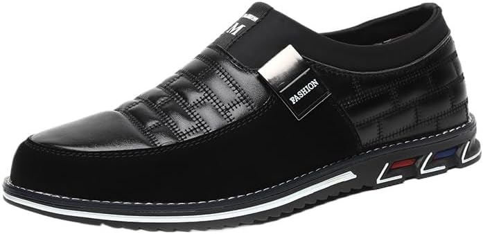 

Мужская обувь из искусственной кожи, противоскользящие и износостойкие слипоны для офиса и деловой обстановки Fmshi, черный