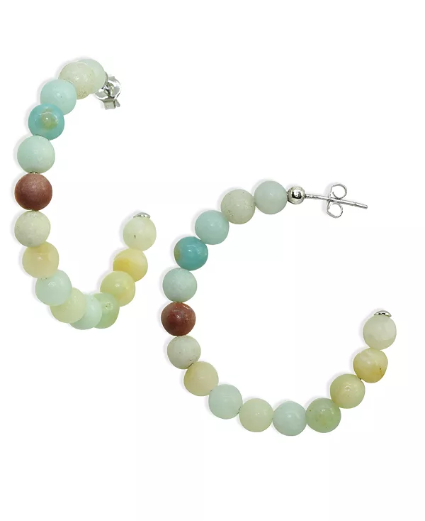 

Серьги-Кольца из натурального камня в серебряной оправе, 1 3/4 дюйма Macy'S, multi