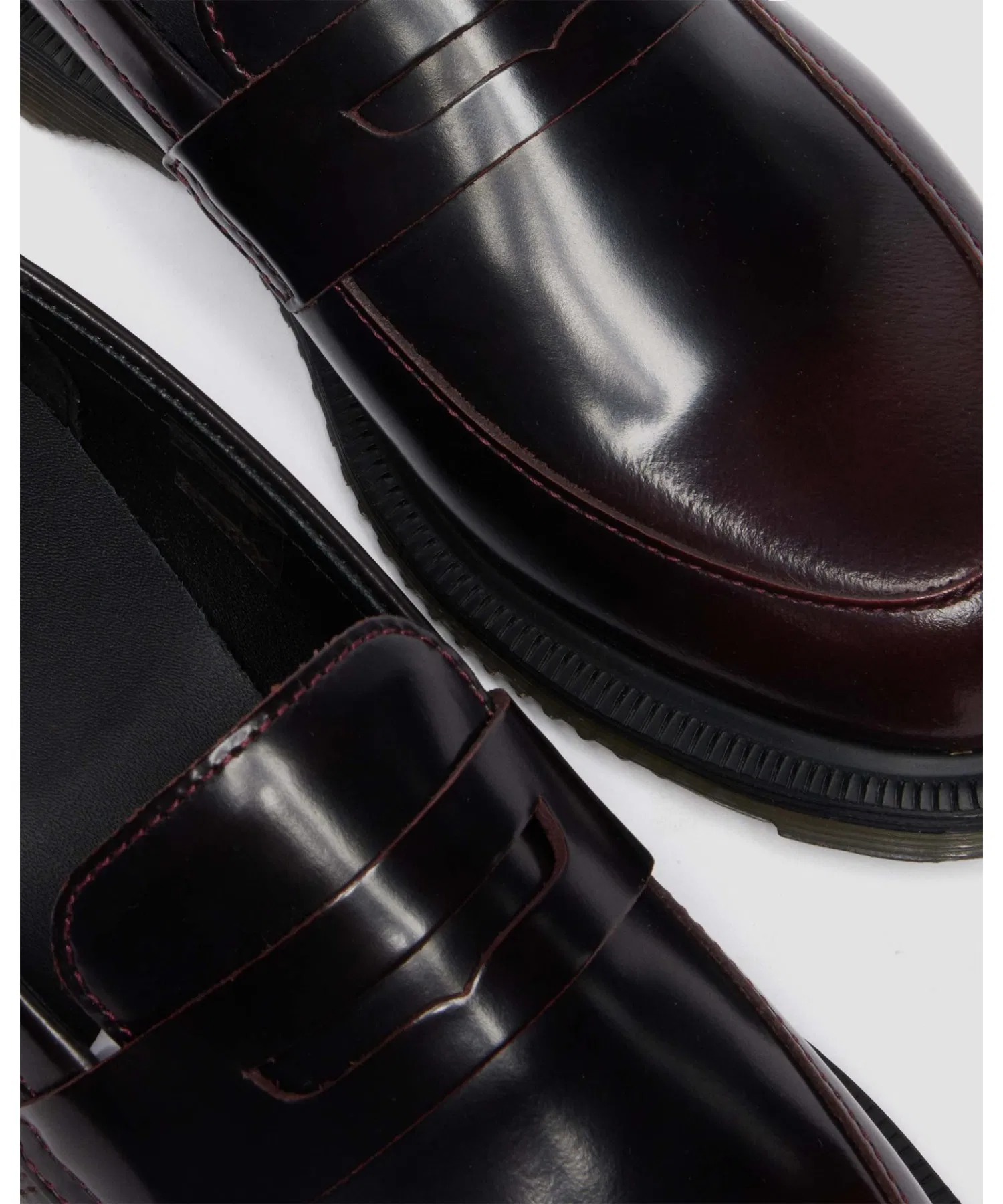 Унисекс кожаные лоферы Dr. Martens TEMARA с эффектом старения вишни — фото 4