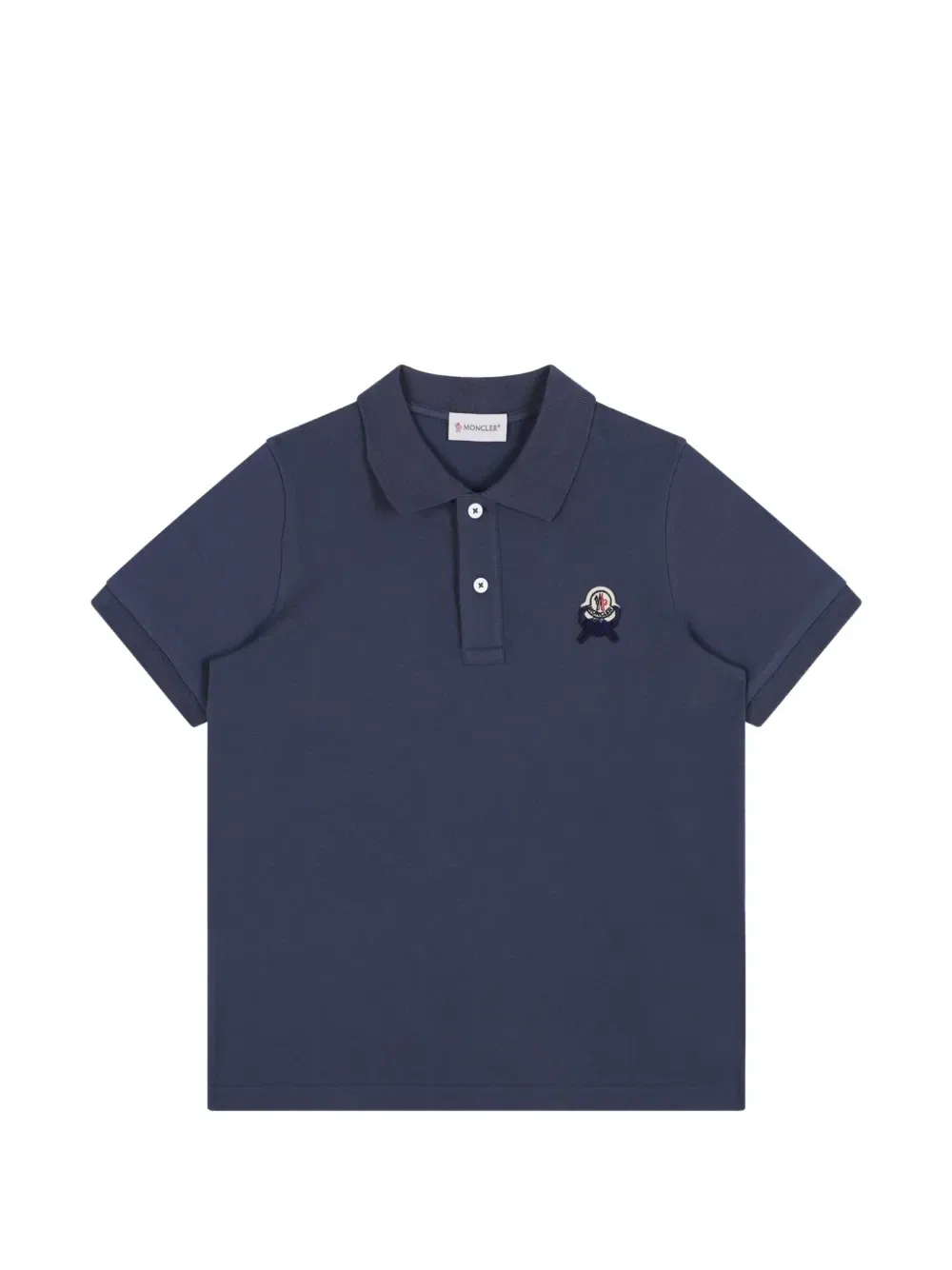Рубашка поло с нашивкой-логотипом Moncler Enfant, синий