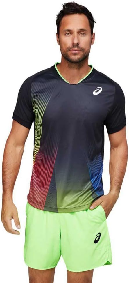 

Мужская теннисная футболка ASICS MATCH с коротким рукавом и графическим принтом, черный