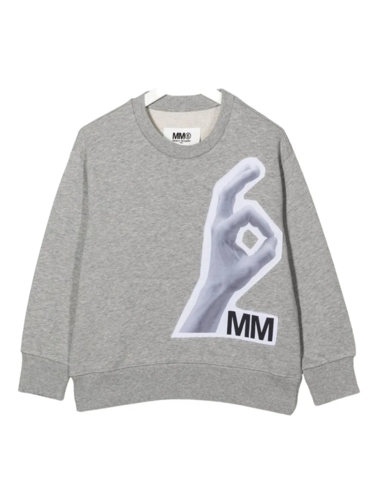 

Толстовка MM6 Maison Margiela Kids с логотипом от руки, серый