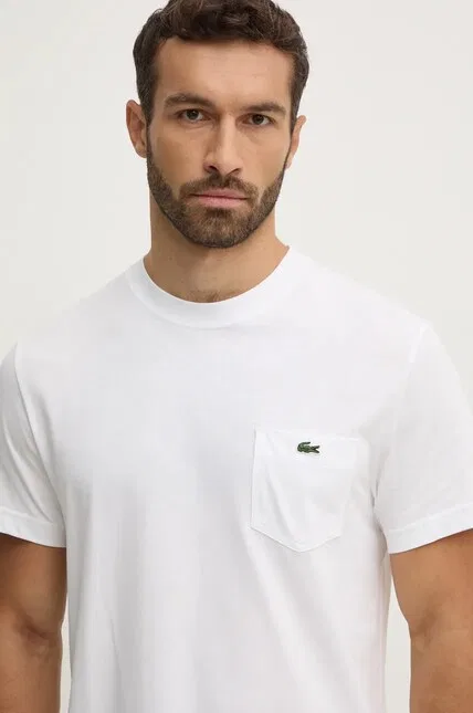 Футболка хлопковая Lacoste, белый — фото 4