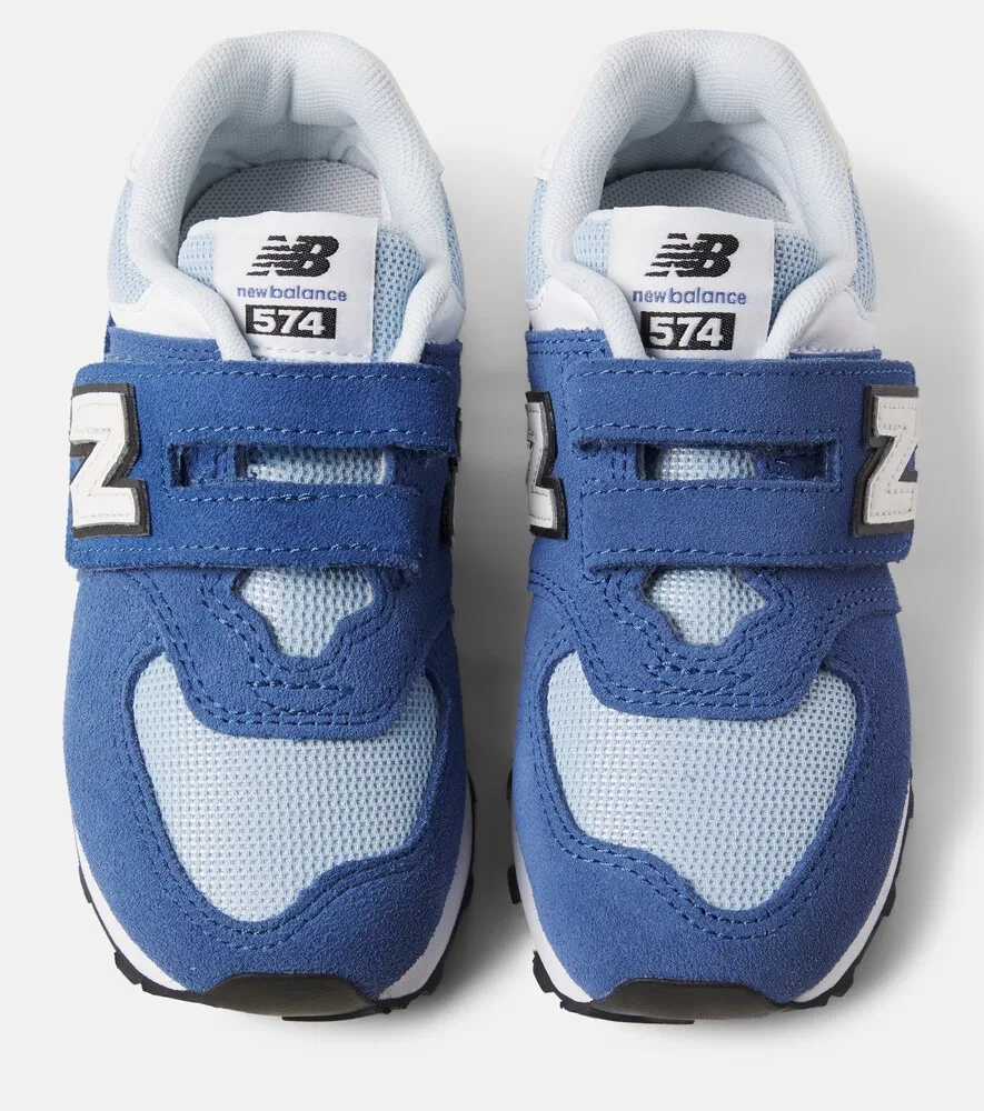 574 Замшевые кроссовки на липучке New Balance Kids, синий — фото 4