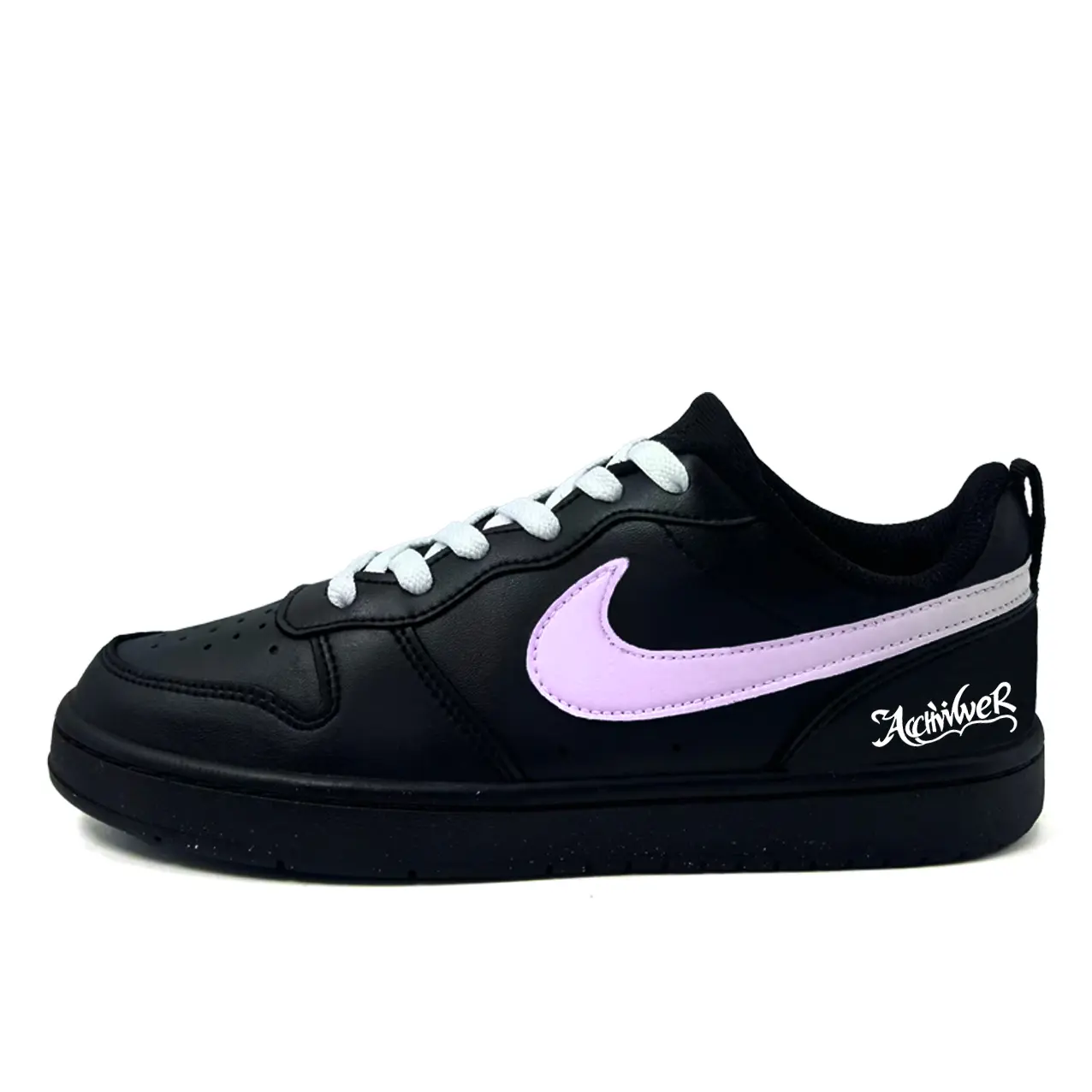 

Nike Кроссовки для скейтбординга Court Borough Dusty Purple In Black Tone Slip Resistant Abrasion Resistant Low top Skateboard Shoes Red Teenagers