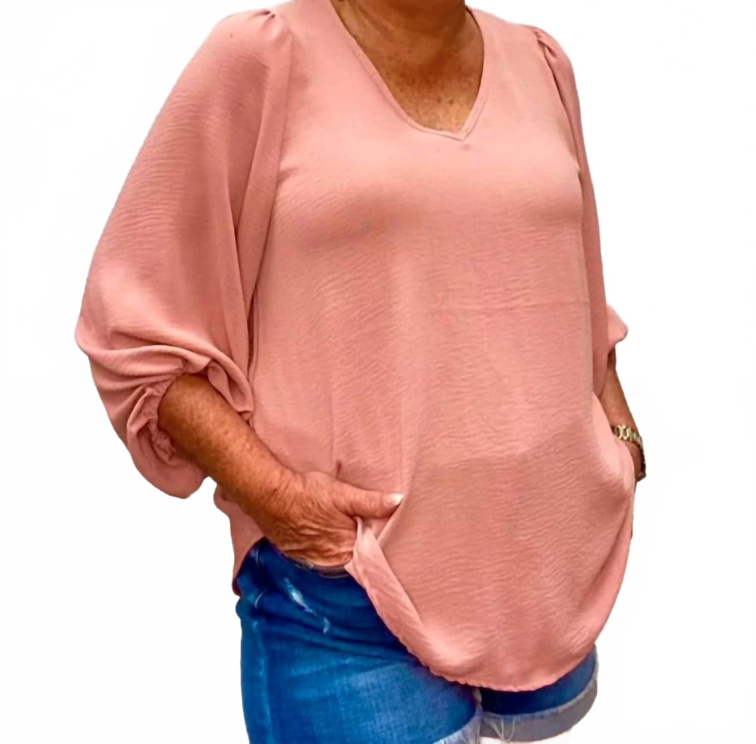 

Топ Mimi с V-образным вырезом и зауженными рукавами в цвете мове Tres Bien, лиловый